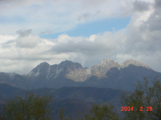 A little snow is visible on Four Peaks