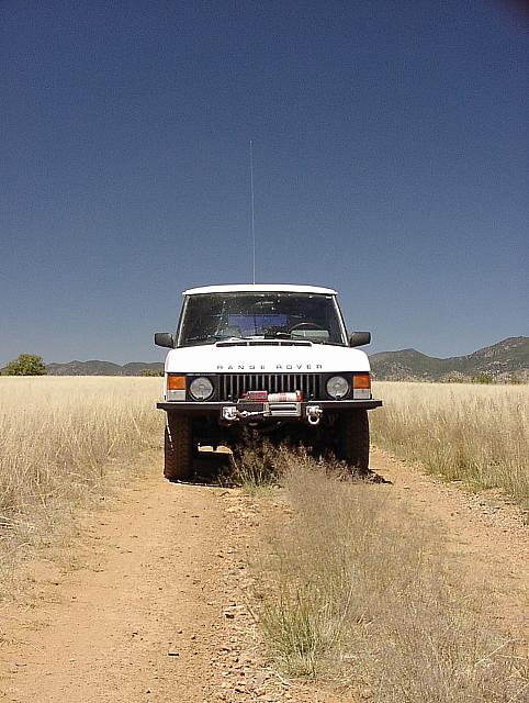 Chad's 1989 Range Rover on the "Serengeti" plain.