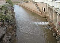 Water being diverted at the Diversion Dam