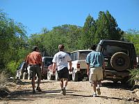 Landrover owners performing the secret club dance.