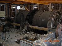The wheel house at the Diamond Mine on the Historical Mining District trip