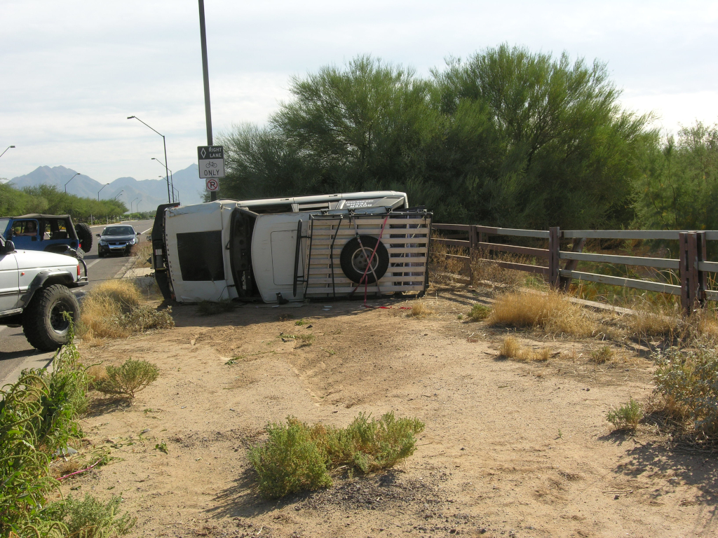 Then we had to pull it away from the lamp post so we could get it back on all four.