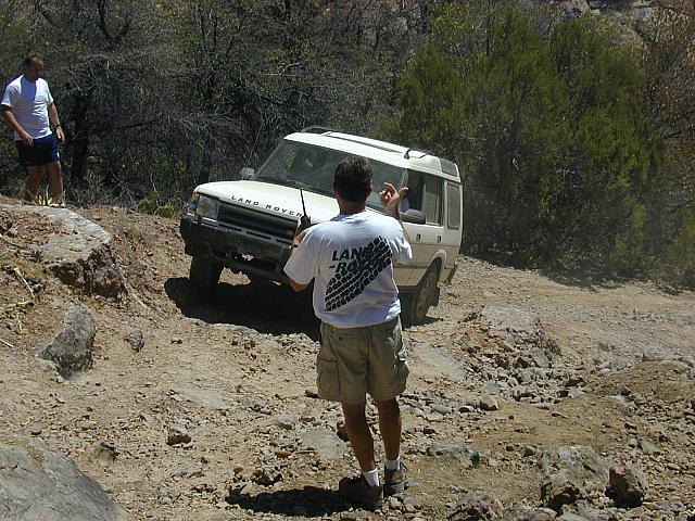 Mike spots George up the hill