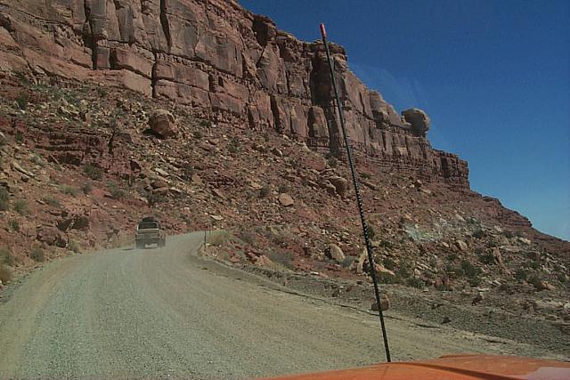 climbing one of the most scariest roads I've ever travelled on in North America. 3 miles of switchbacks straight up, with a post