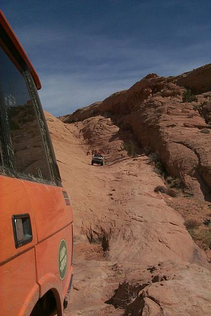 Matt descending the final portion of the chute