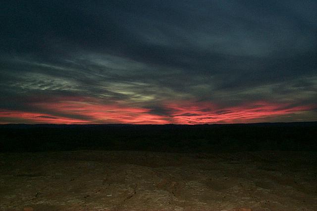 the sunset as we left the trail.
