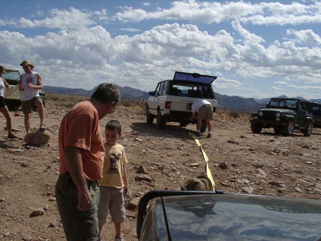 Chad gets ready to give a tug