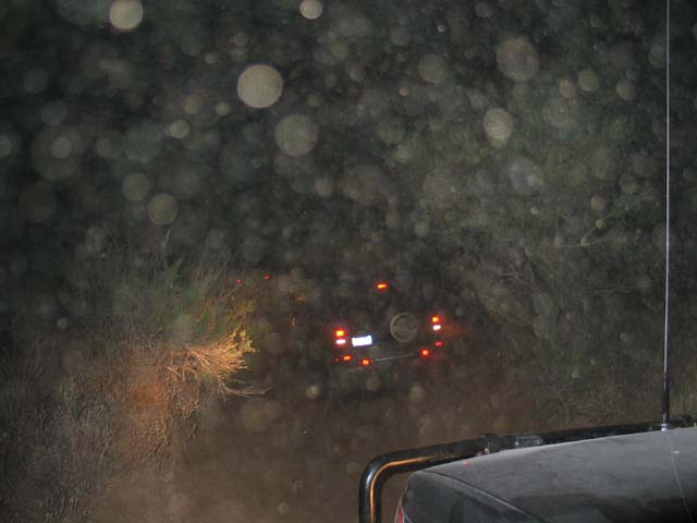 Todd throws up a little dust getting past an obstacle.