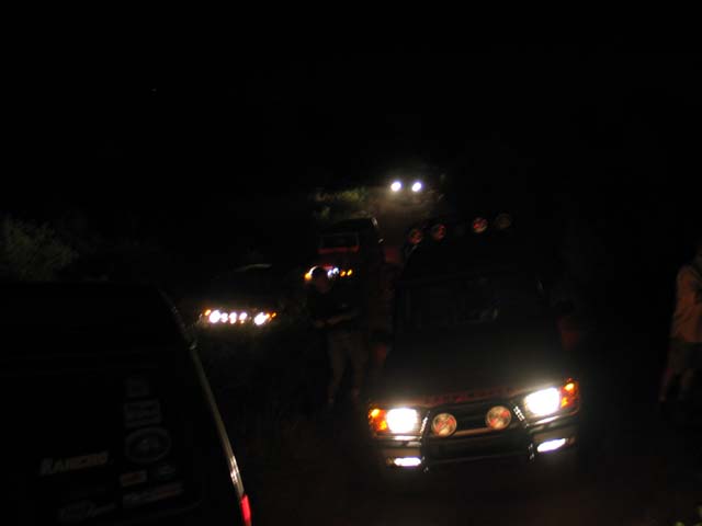 John's truck and many others out on the trail.