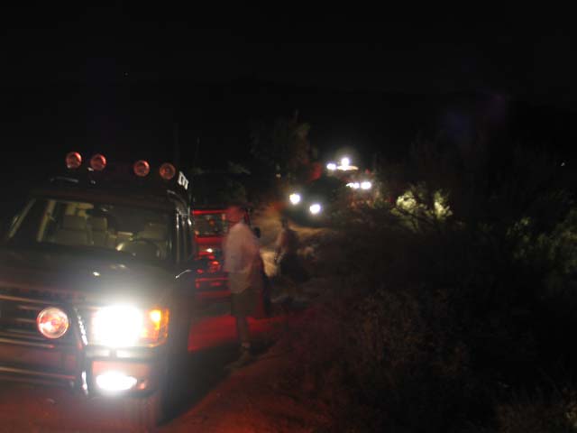 Trucks on the trail.