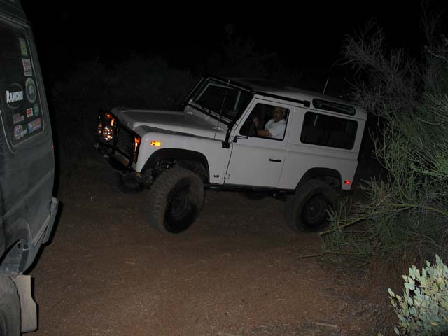 Leo waits in line to drive back up the 'edge of the earth'.