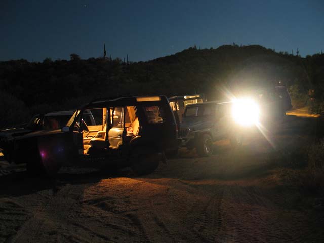 We all gather in a wash to take a short break.