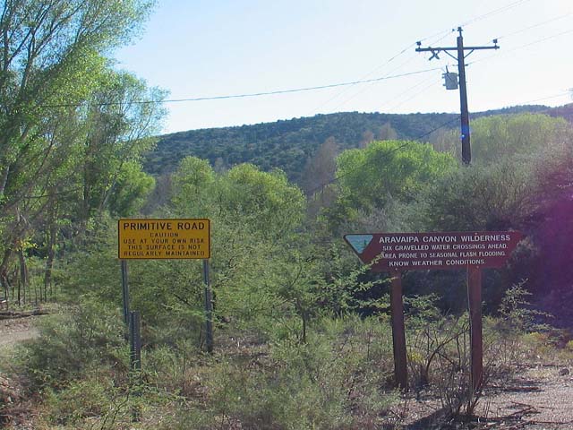 Signs on the way to Turkey Creek