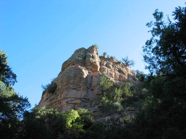 A rock outcrop next to Turkey Creek