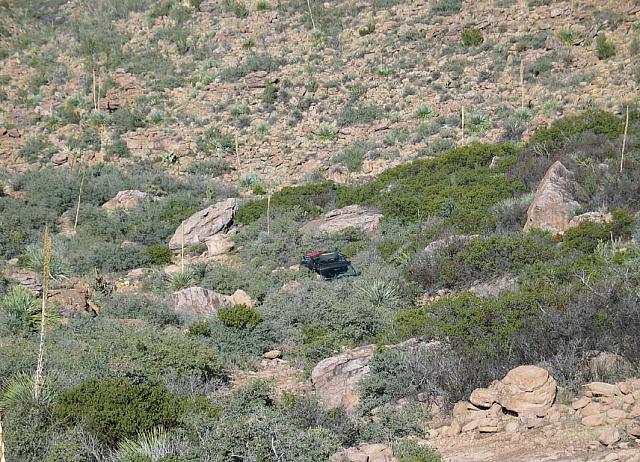 Mike's Discovery pokes its head up from its hiding place..