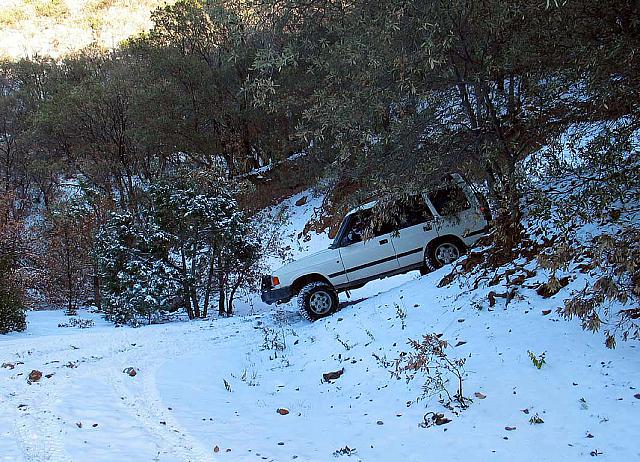 The slippery snow added a new dimension to this trip.