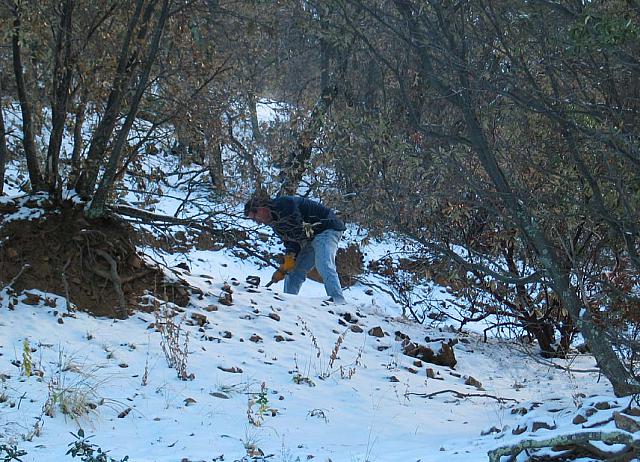 Mike does some digging.  We did a lot of digging that day.