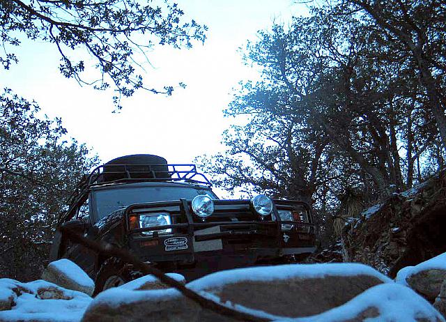 McRover drives over some rocks.