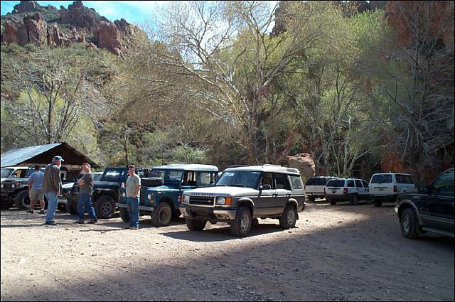 Taking a break at the cabins