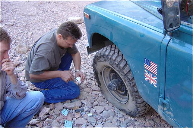 Leaky gets a pinch flat plugged