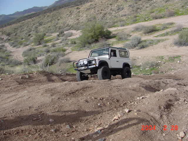 Leo going up a steep hill.