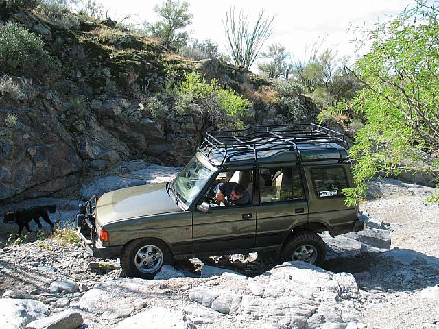 Mike in the rocks at the beginning of the trail