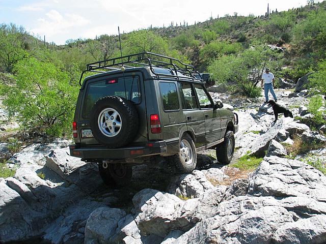 Mike drives over the same rocks