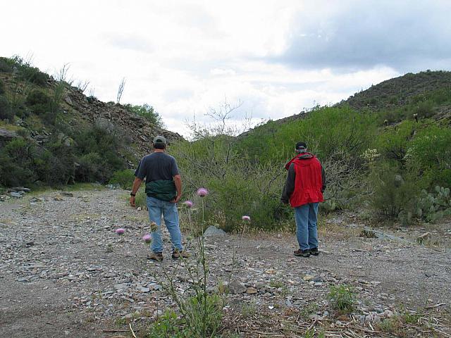 Mike and Leo at the end of the trail.  Verdict:  It's doable.