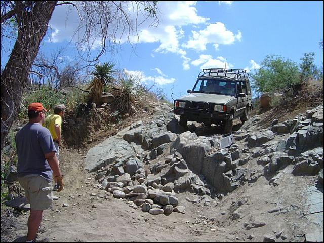 Mike starts down the 'Step' as Jess and Rob look on