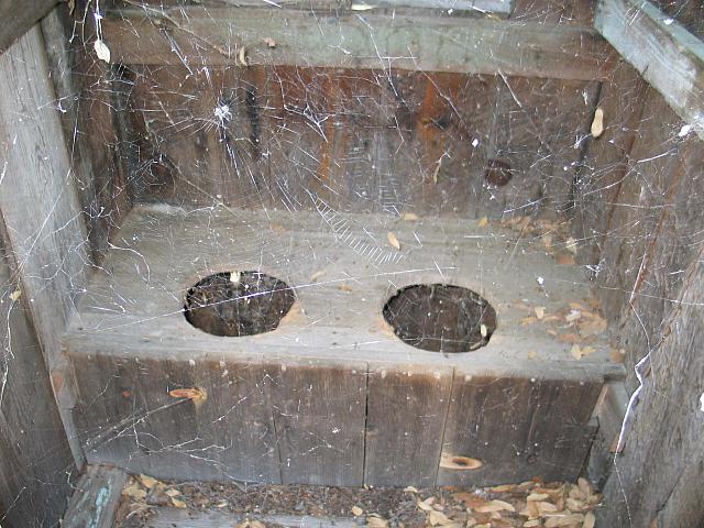 Outhouse in Sunnyside.  Beware of the spiders.