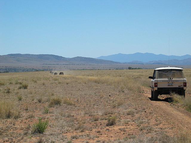 Land Rovers on a Southern Arizona road