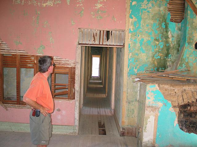 Mike admiring the hotel in Duquesne