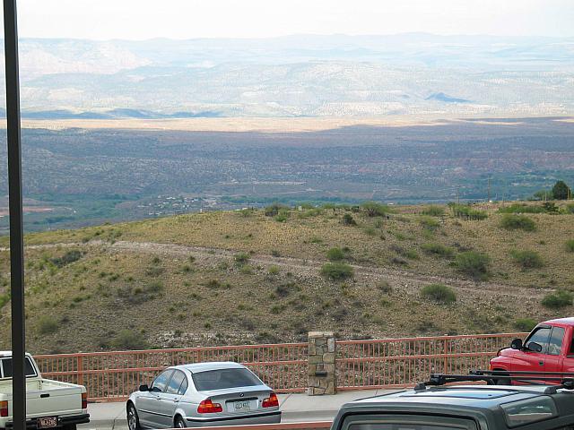 A cemetary is on top of the hill.