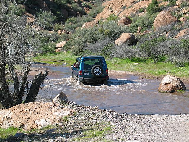 Henry makes his way through some water