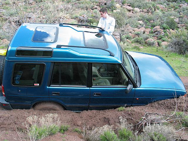 Henry gets stuck in the mud.