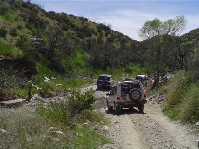 Entering a wash....MAYBE some 4-wheeling action?