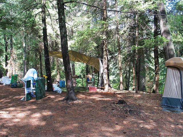 The cooking area is being dismantled