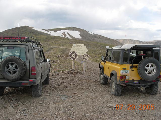 Mike and Rob at Mosquito Pass above Leadville - 13185 feet above sea level