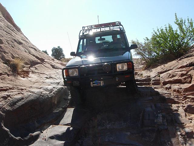 Moab - Poison Spider Mesa Mike at the Waterfall