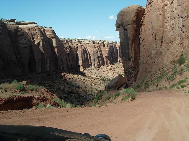 Moab - Recent rockfall on the back road to Dead Horse Point