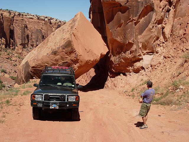 Moab - Recent rockfall on the back road to Dead Horse Point