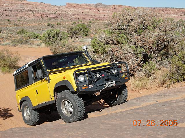 Moab - Poison Spider Mesa  - Rob coming up the Waterfall