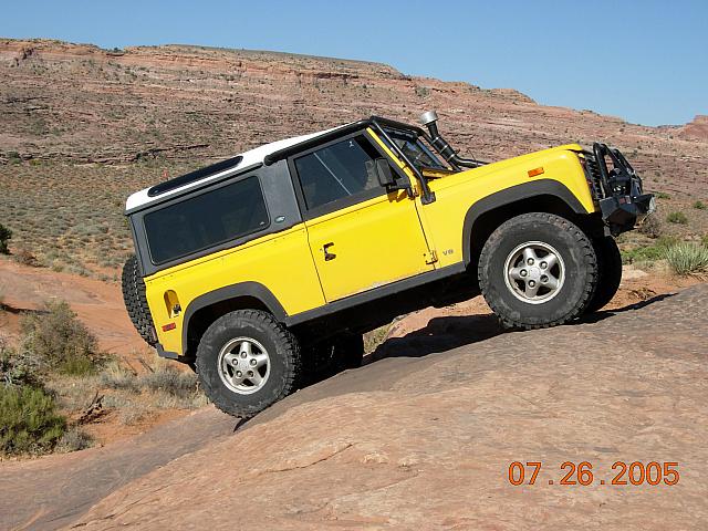 Moab - Poison Spider Mesa  - Rob coming up the Waterfall