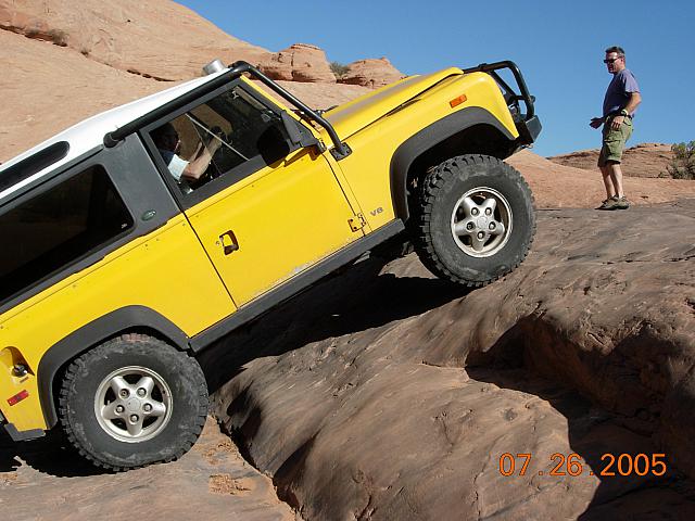 Moab - Poison Spider Mesa  - Rob at the Waterfall