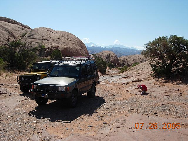 Moab - Poison Spider Mesa - Mike and Rob rest stop