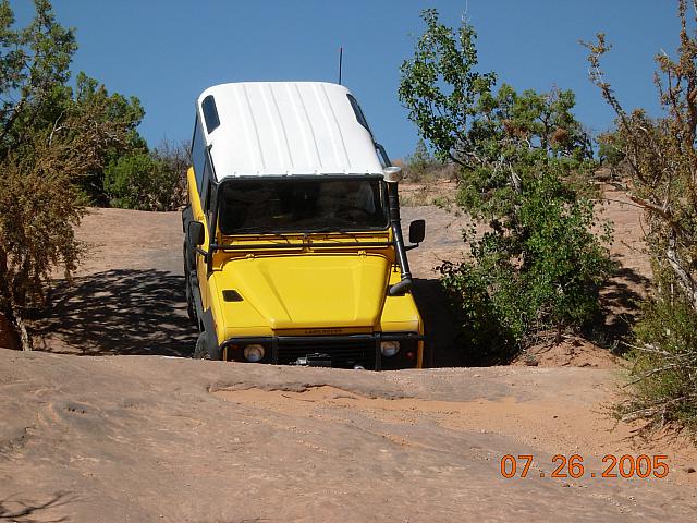 Moab - Poison Spider Mesa- Rob into a hole