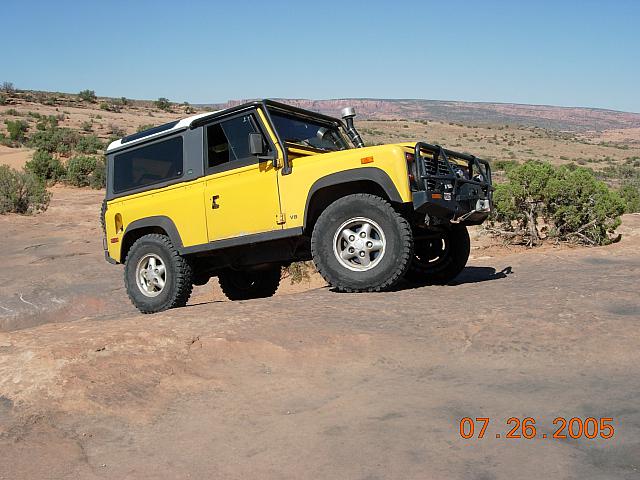 Moab - Poison Spider Mesa -  Rob out of the hole