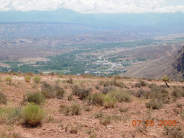 Moab - Poison Spider Mesa - view of Moab