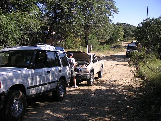 The lone Toyota receiving some mechanical attention.