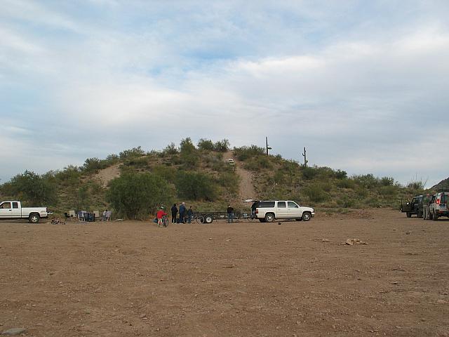 A play hill at the end of the trail